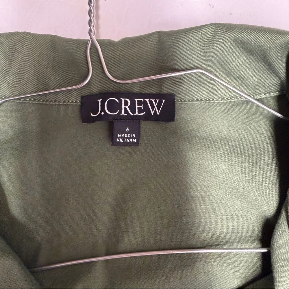 J. Crew Gamine Olive Utility  short dress sz 6